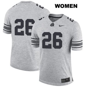 Women's NCAA Ohio State Buckeyes Jaelen Gill #26 College Stitched No Name Authentic Nike Gray Football Jersey AH20I26NZ